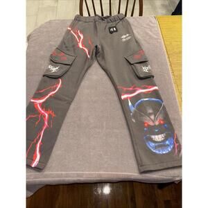 Civil Regime x Marvel Thanos Wide Leg Cargo Joggers Pants Men’s Medium NWT